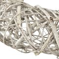 Couronne décorative bois décoration rotin blanc naturel Ø40cm H9,5cm | Floristik24.be