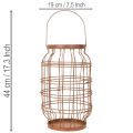 Lanterne de jardin, métal, finition rouillée, poignée, style vintage, Ø19,5 cm | Floristik24.be