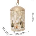 Cloche à suspendre ornée d'un motif de village d'hiver, 20 cm | Floristik24.be