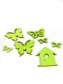 Floristik24 Assortiment de papillons en bois assortiment vert 60pcs