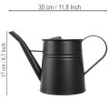 Petit arrosoir décoratif élégant, en métal noir, 30 x 13 x 17 cm, 1,7 l, pour jardinière ou balcon. | Floristik24.be
