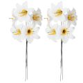 Lys artificiel blanc, sur fil de fer, taille moyenne, 35 cm, lot de 5 | Floristik24.be