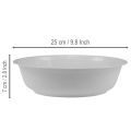 Bol en métal blanc, aspect émaillé, Ø 25 cm, H 7 cm | Floristik24.be