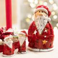 Figurine décorative de Père Noël servant de porte-bougie chauffe-plat avec étoiles, décoration de table, 15 cm | Floristik24.be