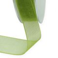 Floristik24 Ruban organza vert ruban cadeau bord tissé vert olive 15mm 50m