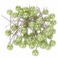 Floristik24 Épingles à tête de nacre, vert pomme, Ø10 mm, 60 mm