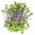 Floristik24 Épingles à tête de nacre Ø6 mm 65 mm vert pomme