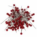 Floristik24 Épingles à tête de nacre Ø6 mm 65 mm Rouge