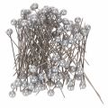 Floristik24 Épingles à tête de nacre Ø6 mm 65 mm argent