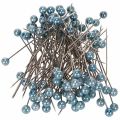 Floristik24 Épingles à tête de perle turquoise, Ø6 mm, 65 mm
