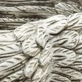Plumes de coeur végétal coeur en pierre moulée gris blanc 13×12×6cm 2pcs | Floristik24.be