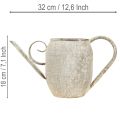 Pot de fleurs/arrosoir vintage en métal, décoration de jardin ancienne, 32 x 10,5 x 18 cm | Floristik24.be