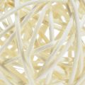 Boules décoratives en rotin blanchi, rotin couleur crème, Ø5 cm, lot de 24. | Floristik24.be
