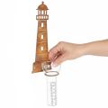 Pluviomètre aspect phare rouillé – Pluviomètre décoratif pour jardin et clôture, 41 cm, finition rouille | Floristik24.be