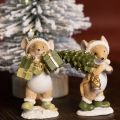 Décoration de Noël souris vert marron H8cm 2 pcs | Floristik24.be