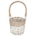 Lanterne décorative suspendue, métal, verre, osier, Ø13 cm H12 cm, 2 pièces | Floristik24.be