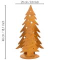 Lanterne de sapin de Noël, décoration en métal à la finition rustique, H 46 cm x L 25,5 cm | Floristik24.be