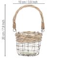 Porte-bougie chauffe-plat, verre, métal, osier, Ø10,5 cm, lot de 3 | Floristik24.be
