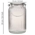 Lanterne/bougie en verre à suspendre, avec poignée, H18cm | Floristik24.be
